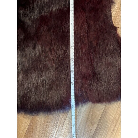 Vintage Women’s Dyed Burgundy Maroon Wine Rabbit Fur Coat Jacket Medium - Picture 10 of 11